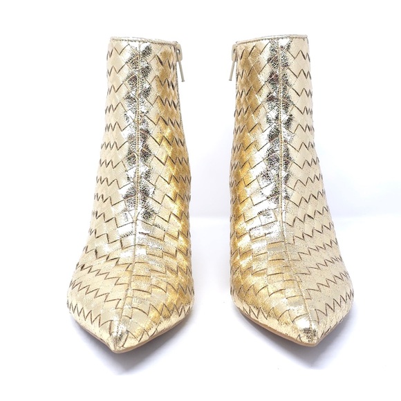 INC International Concepts Ankle Boots Raisiep Gold Woven Size 6.5 M - Picture 3 of 12